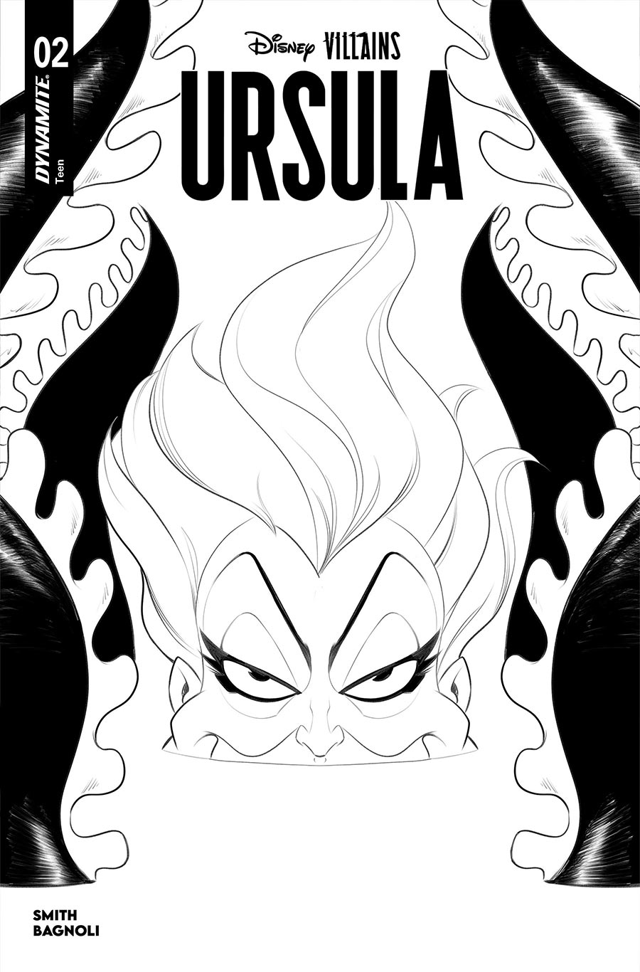 Disney Villains Ursula #2 Cover G Incentive Robert Quinn Line Art Cover