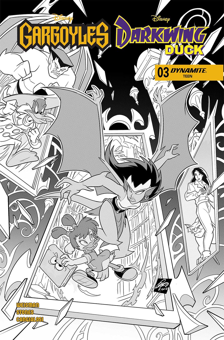 Gargoyles Darkwing Duck #3 Cover E Incentive Ciro Cangialosi Line Art Cover