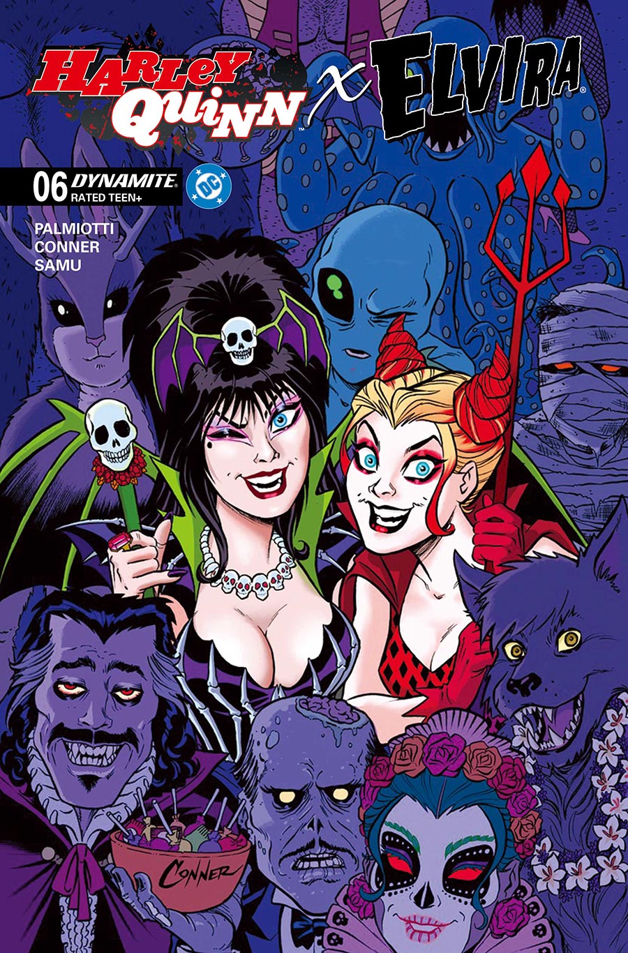 Harley Quinn x Elvira #6 Cover A Regular Amanda Conner Party Cover