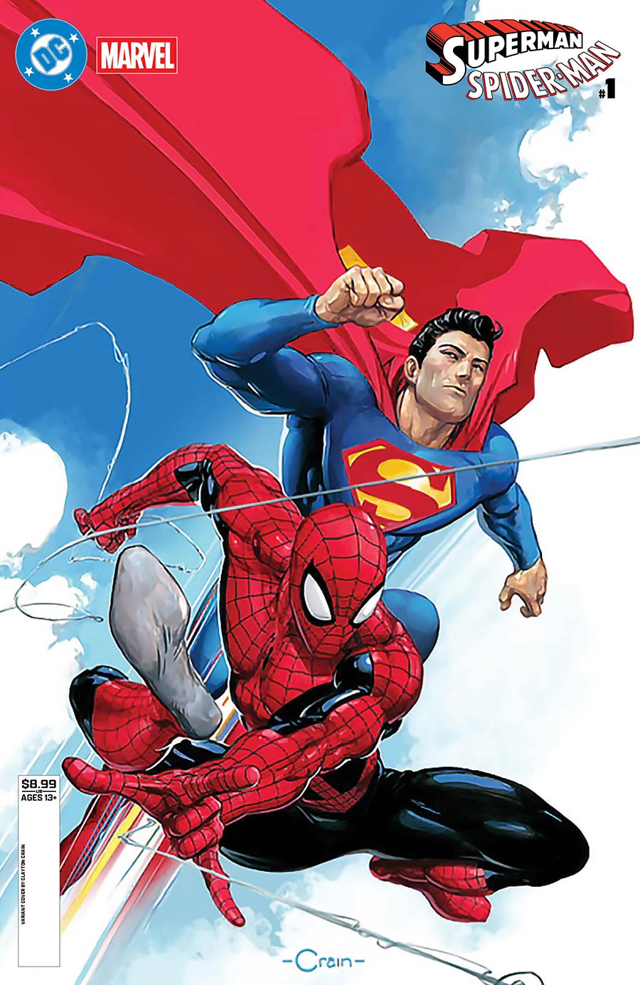 DC Marvel Superman Spider-Man #1 (One Shot) Cover D Variant Clayton Crain Card Stock Cover