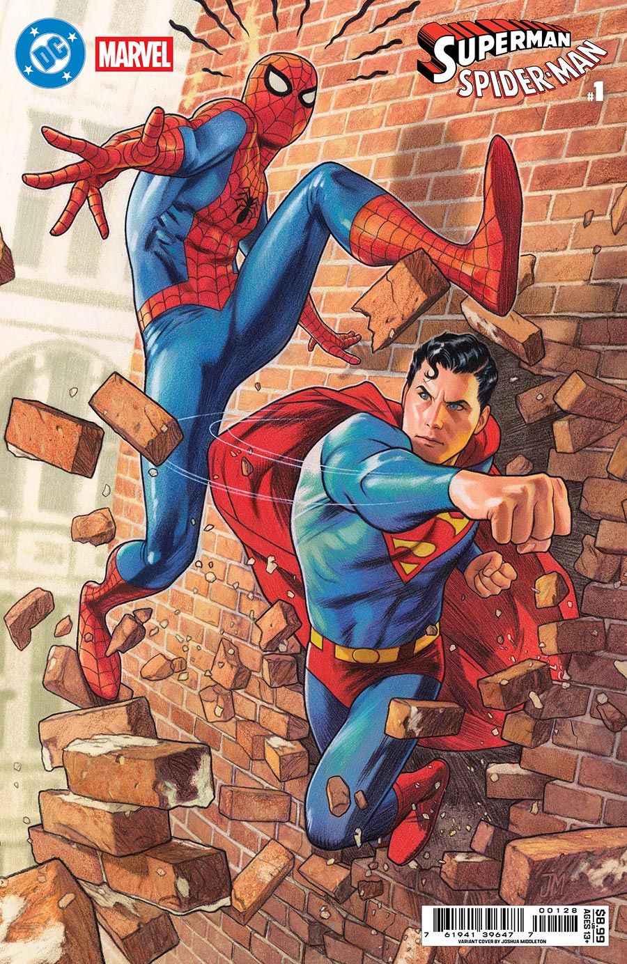 DC Marvel Superman Spider-Man #1 (One Shot) Cover P Variant Joshua Middleton Card Stock Cover