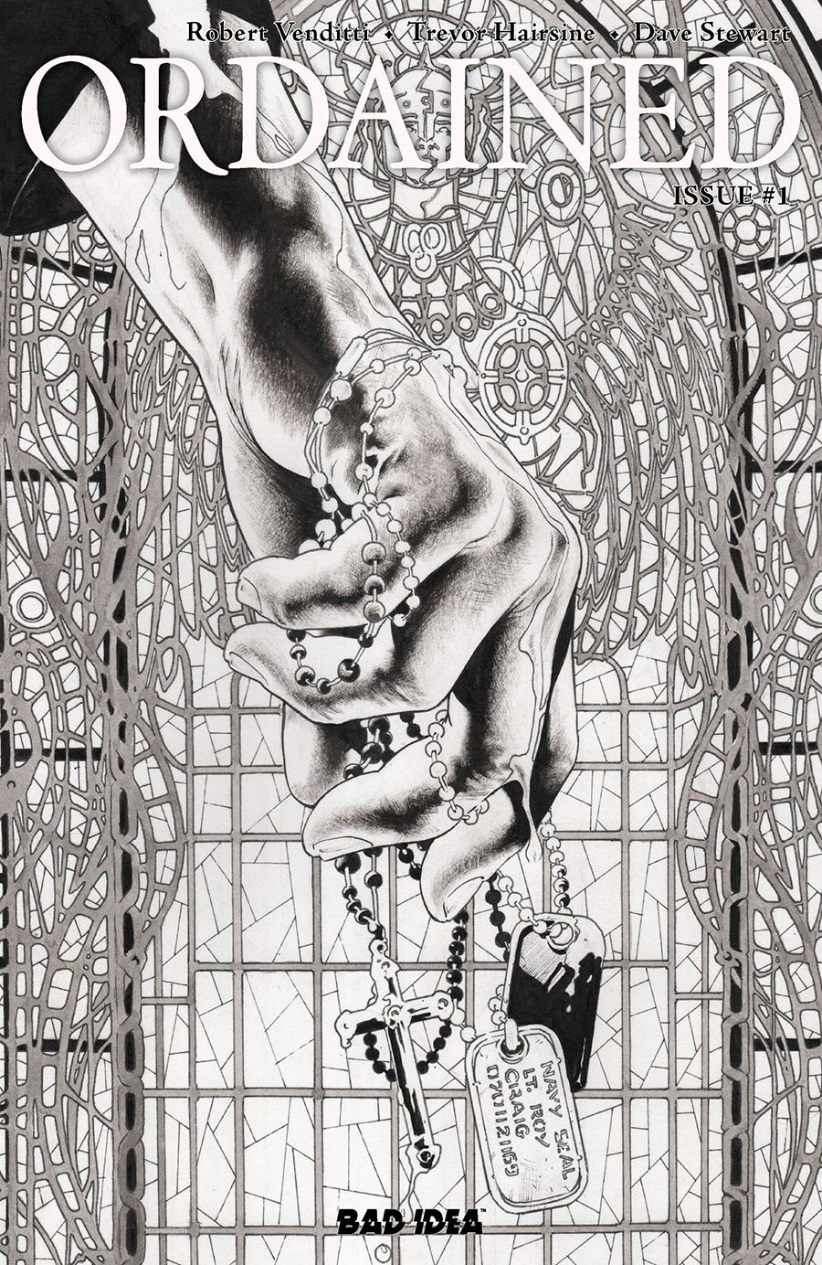 Ordained #1 Cover J 3rd Ptg B Incentive Arturo Lozzi Black & White Variant Cover