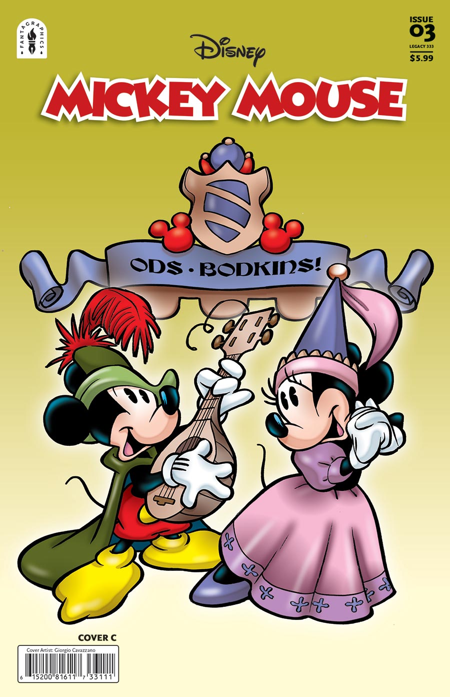 Mickey Mouse Vol 3 #3 Ripples In Time Part 2 Cover C Incentive Giorgio Cavazzano Yellow Variant Cover (#333)