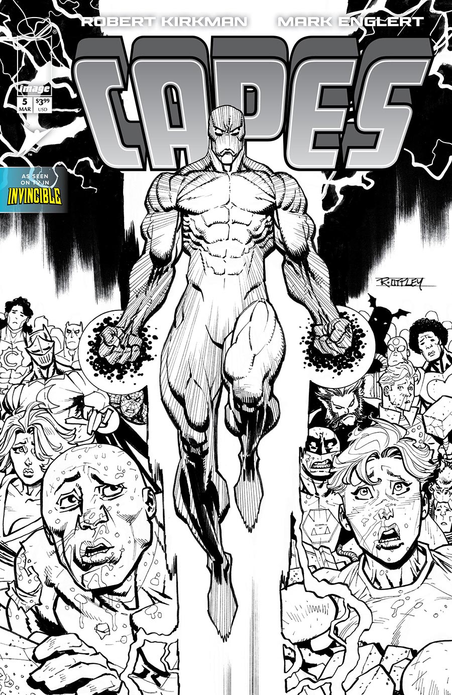 Capes Vol 2 #5 Cover E Incentive Ryan Ottley Black & White Cover (Invincible Universe)