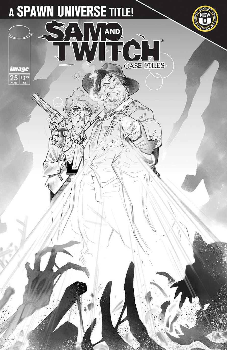 Sam And Twitch Case Files #25 Cover B Variant Ig Guara Black & White Cover (Spawn Universe)