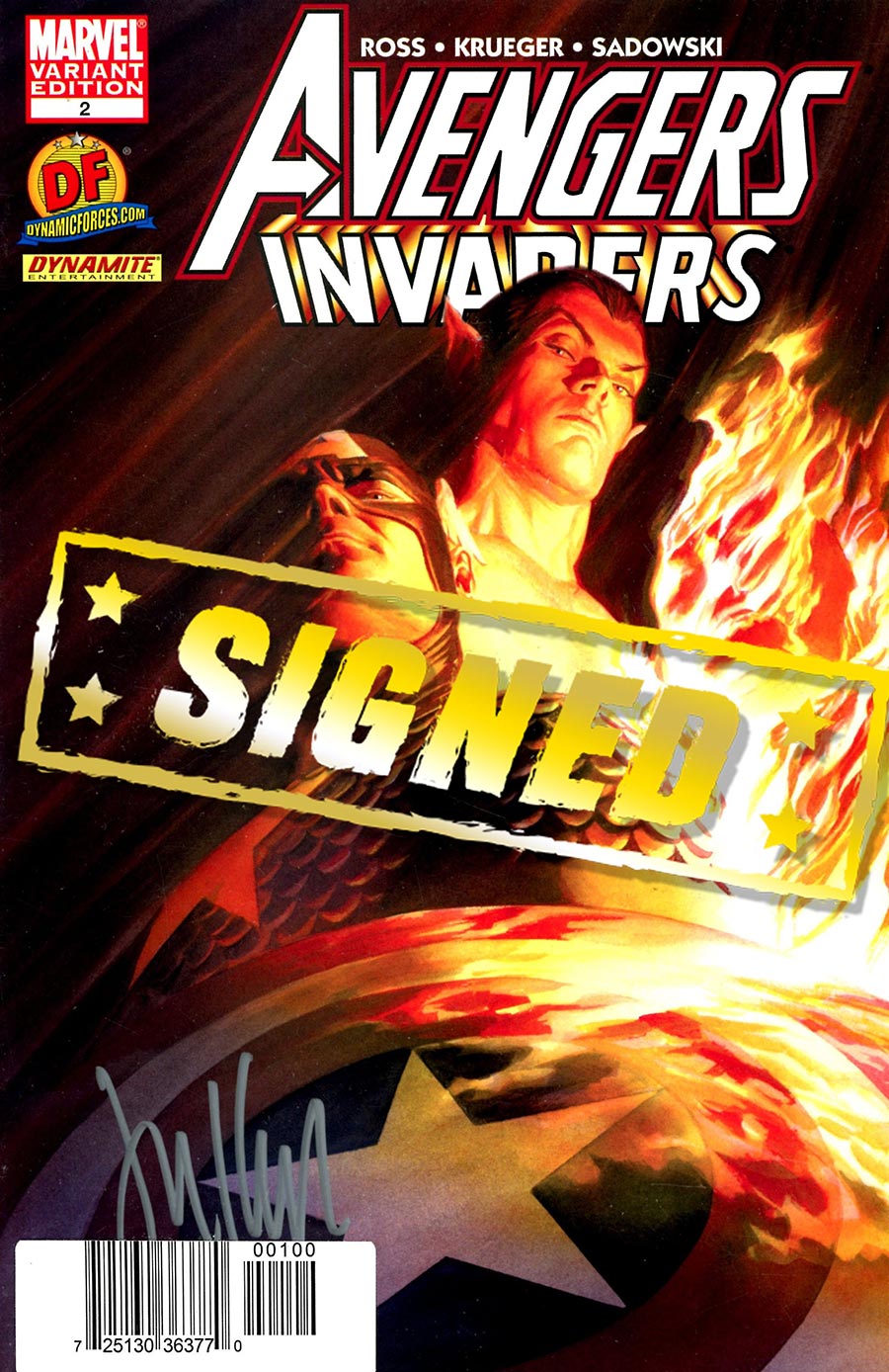 Avengers Invaders #2 Cover G DF Exclusive Silver Signature Series Signed By Jim Krueger