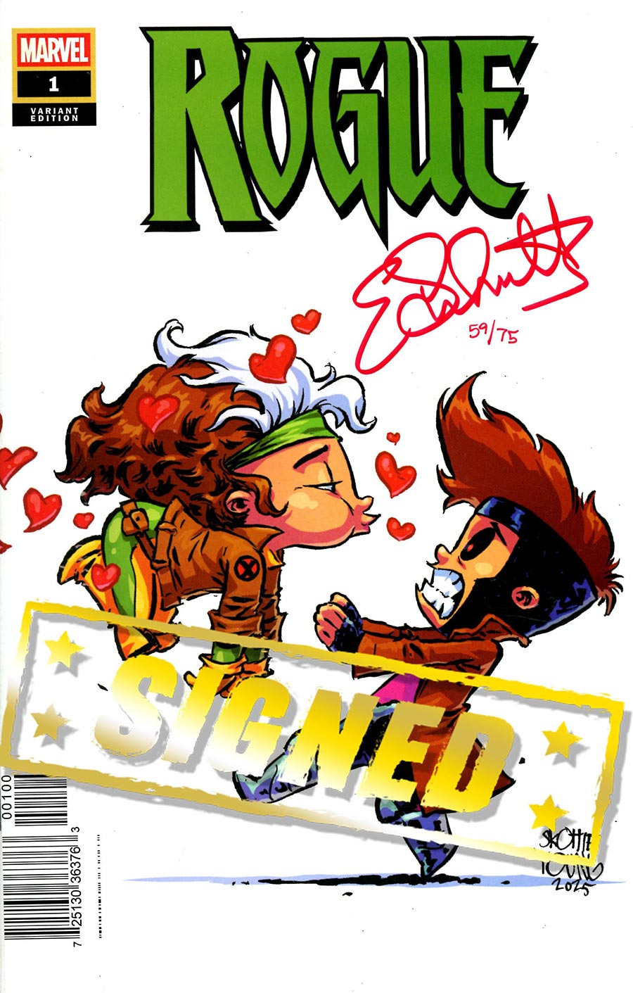 Rogue Vol 4 #1 Cover J DF Skottie Young Variant Cover Signed By Erica Schultz