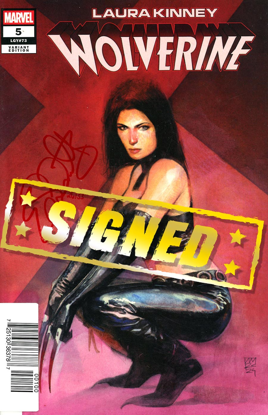Laura Kinney Wolverine #5 Cover E DF X-23 Variant Cover Blood Red Signature Series Signed By Erica Schultz
