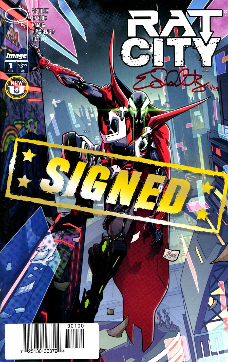 Rat City #1 Cover H DF Blood Red Signature Series Signed By Erica Schultz
