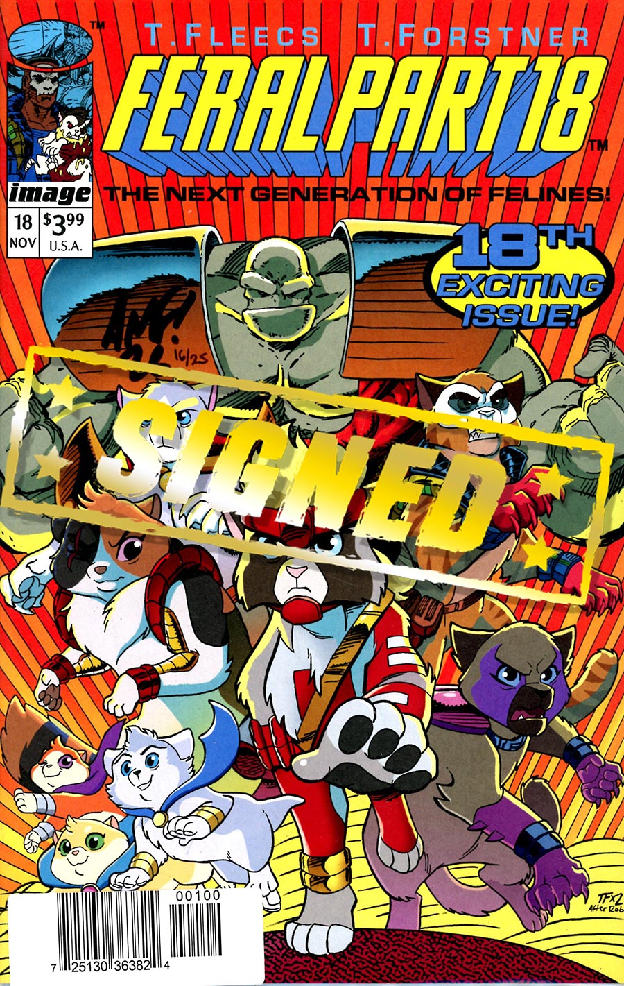 Feral #18 Cover F DF Youngblood Team Up Variant Cover Signed By Tony Fleecs