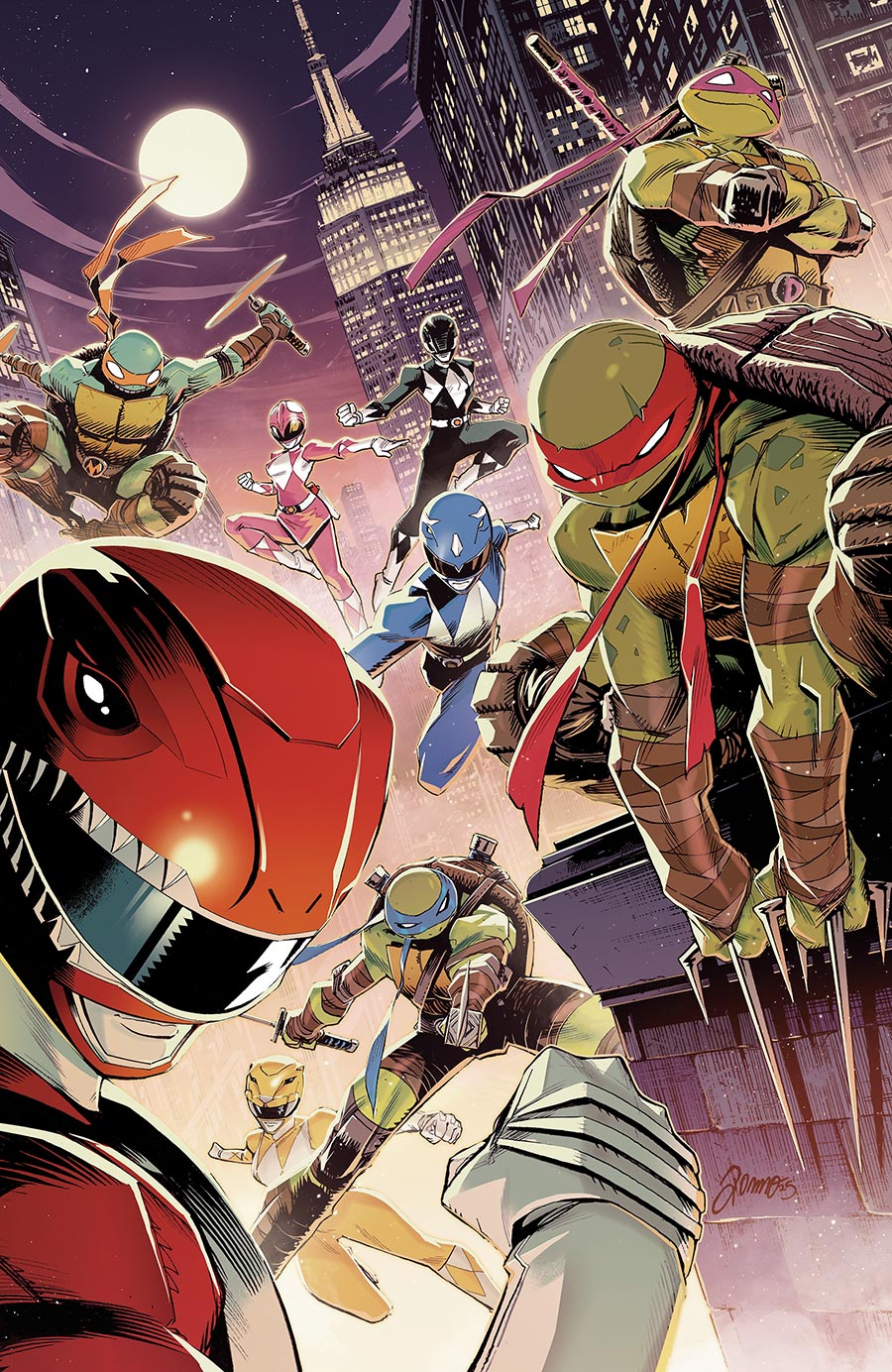 Mighty Morphin Power Rangers Teenage Mutant Ninja Turtles III #5 Cover C Variant Alessio Zonno Virgin Foil Cover