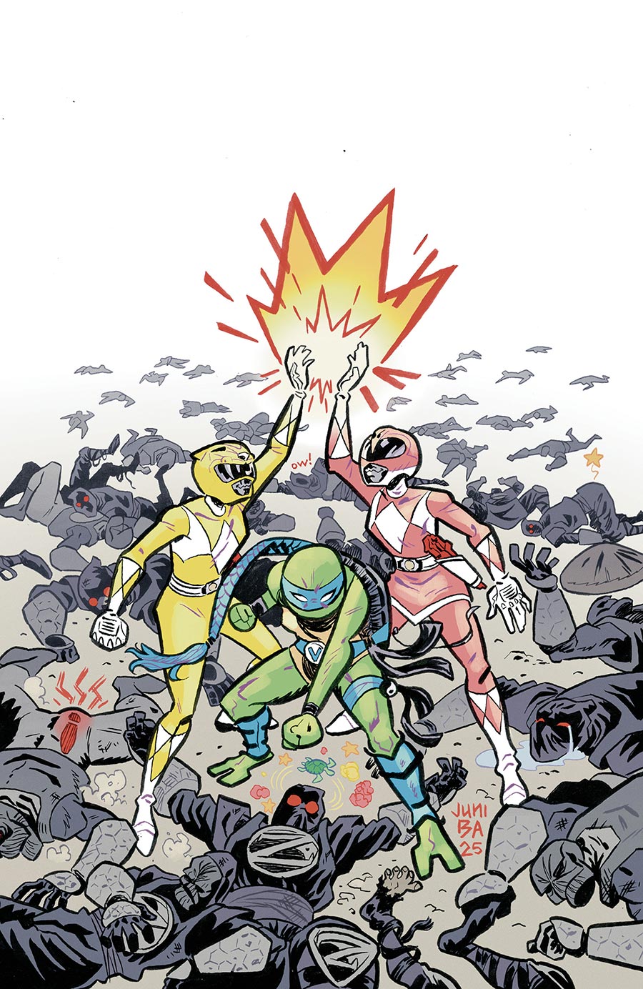 Mighty Morphin Power Rangers Teenage Mutant Ninja Turtles III #5 Cover K Variant Juni Ba Unlimited Virgin Cover