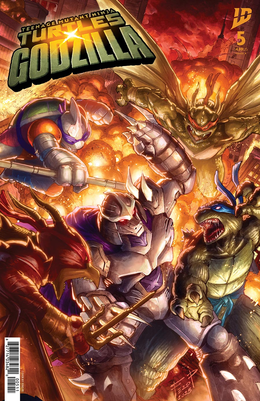 Teenage Mutant Ninja Turtles x Godzilla #5 Cover A Regular Fero Pe Cover