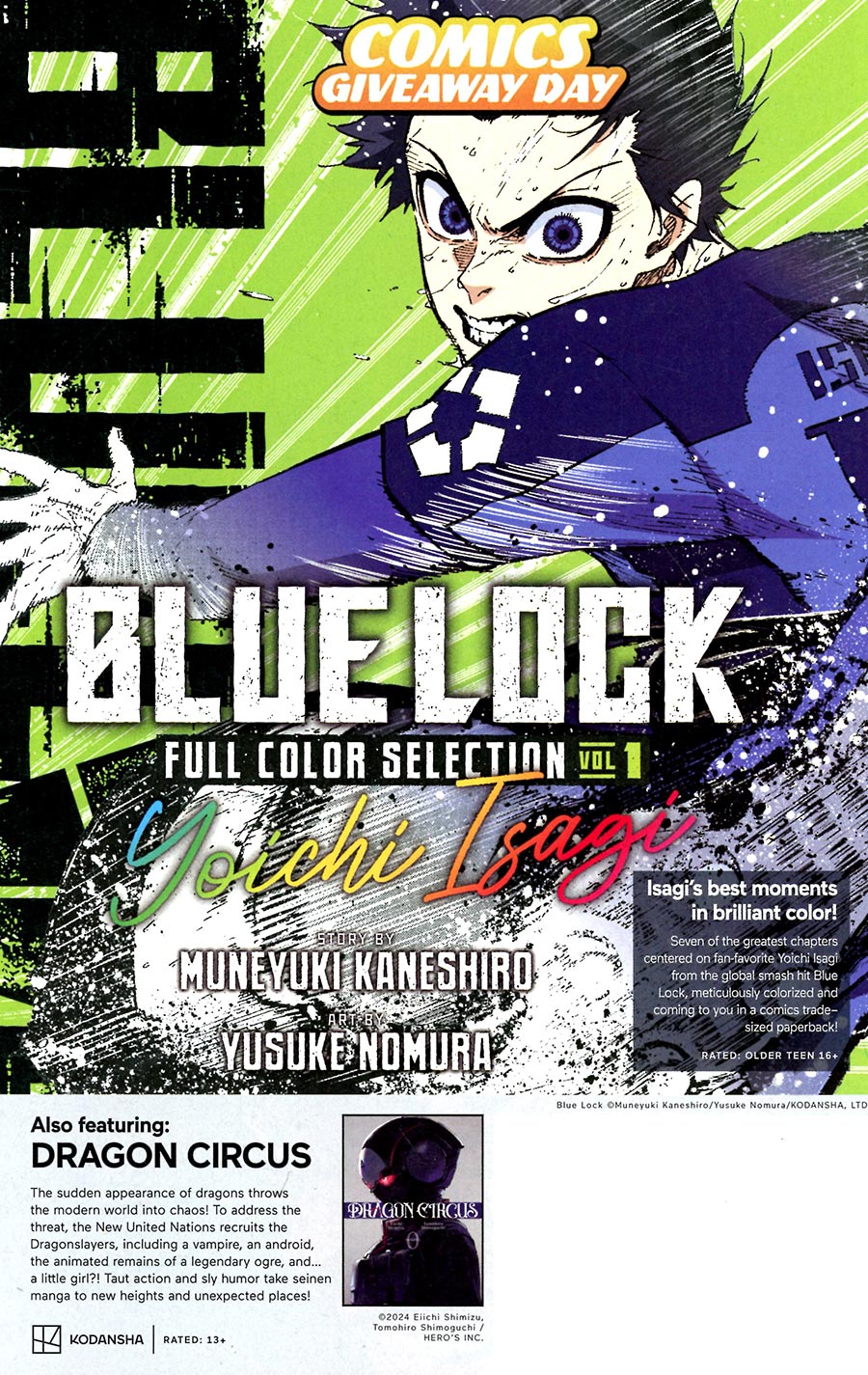 CGD 2026 Kodansha Blue Lock Full Color Selection & Dragon Circus - FREE - Limit 1 Per Customer