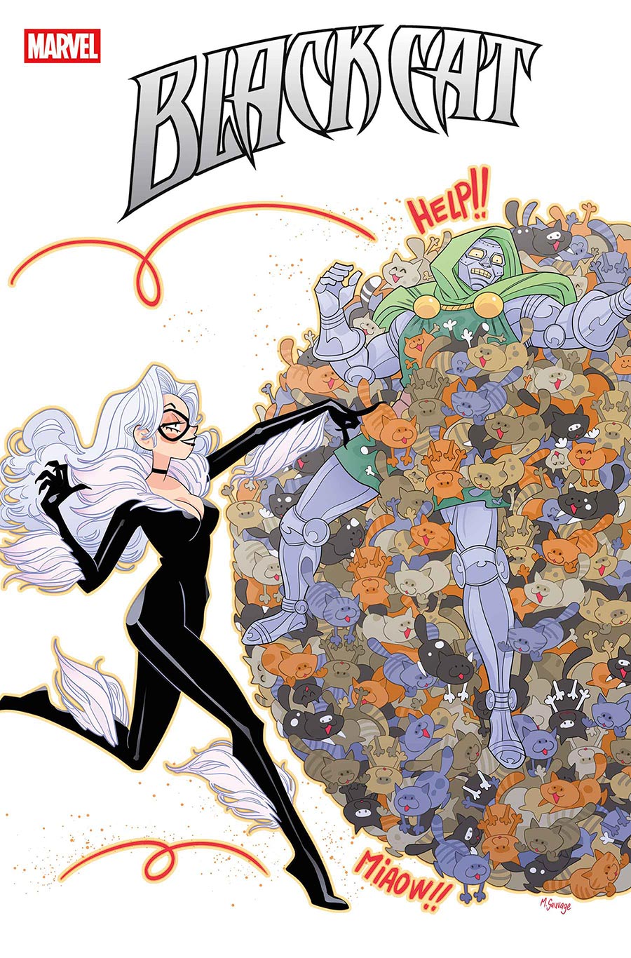 Black Cat Vol 3 #8 Cover C Variant Marguerite Sauvage Doom Homage Cover