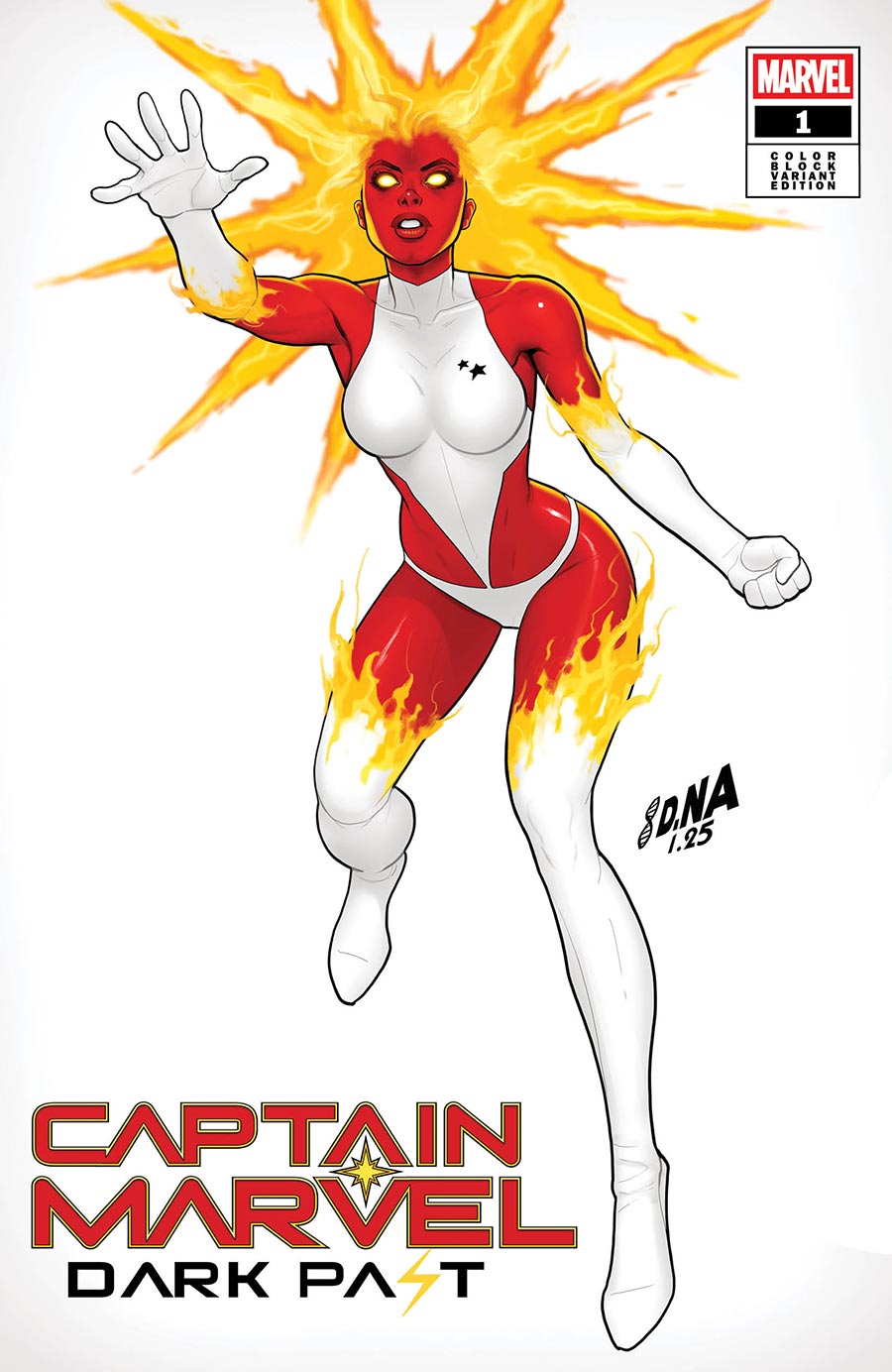 Captain Marvel Dark Past #1 Cover B Variant David Nakayama Color Block White Cover