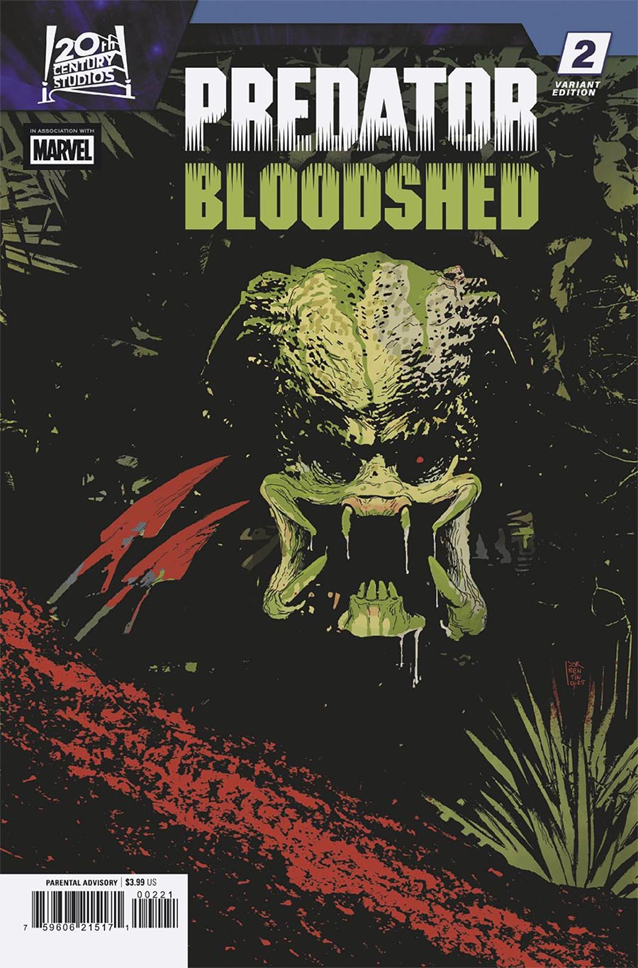 Predator Bloodshed #2 Cover B Variant Andrea Sorrentino Cover