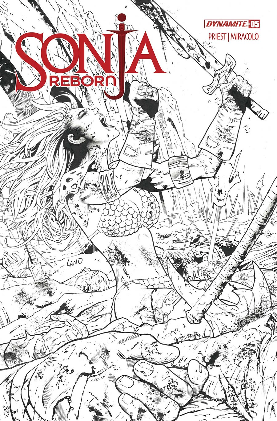 Sonja Reborn #5 Cover K Variant Greg Land Line Art Cover