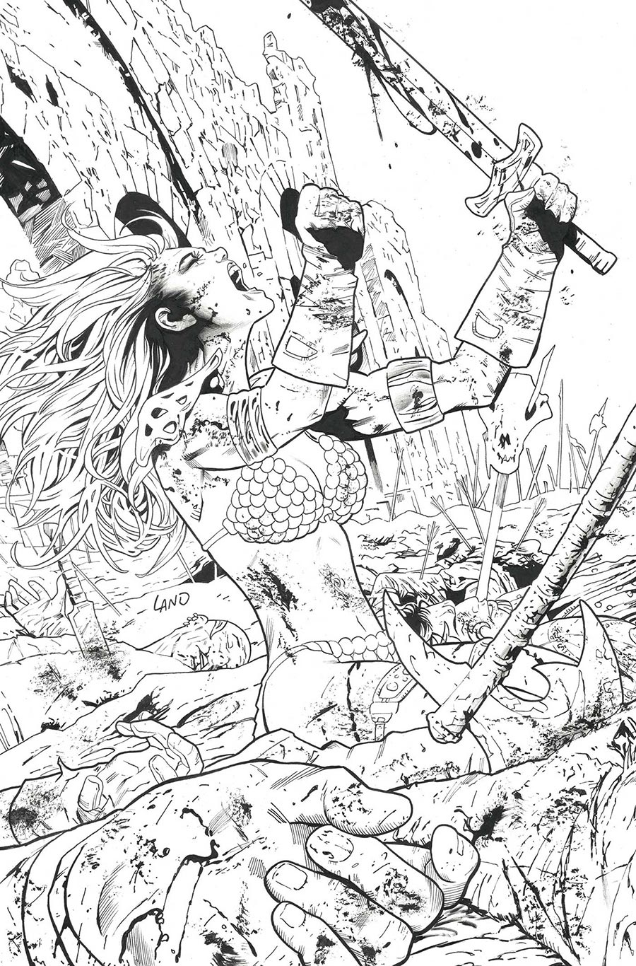 Sonja Reborn #5 Cover L Incentive Greg Land Line Art Virgin Cover