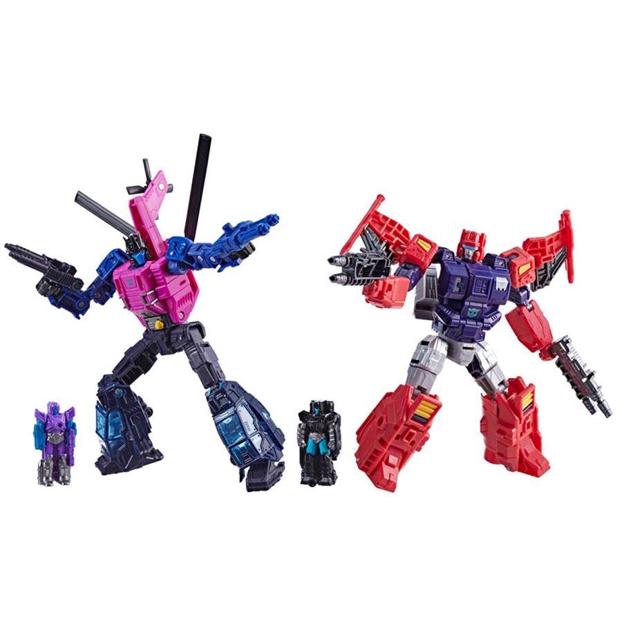 Transformers Age Of The Primes Wreck N Doom Collection Topspin vs Spinister Action Figure