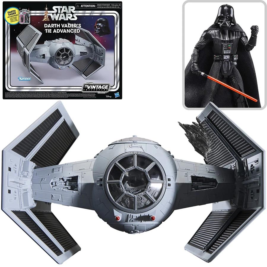 Star Wars The Vintage Collection Darth Vaders TIE Advanced Vehicle With Carded Action Figure