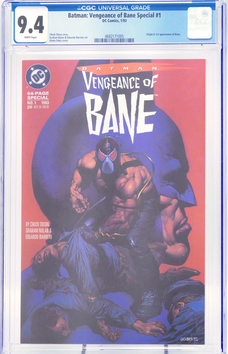 Batman Vengeance Of Bane Special #1 (One Shot) Cover K 1st Ptg CGC 9.4
