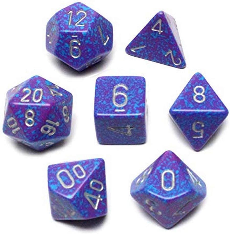 Speckled Silver Tetra Polyhedral 7-Dice Set