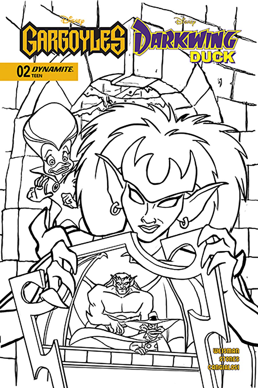 Gargoyles Darkwing Duck #2 Cover K Incentive Tad Stones Line Art Cover