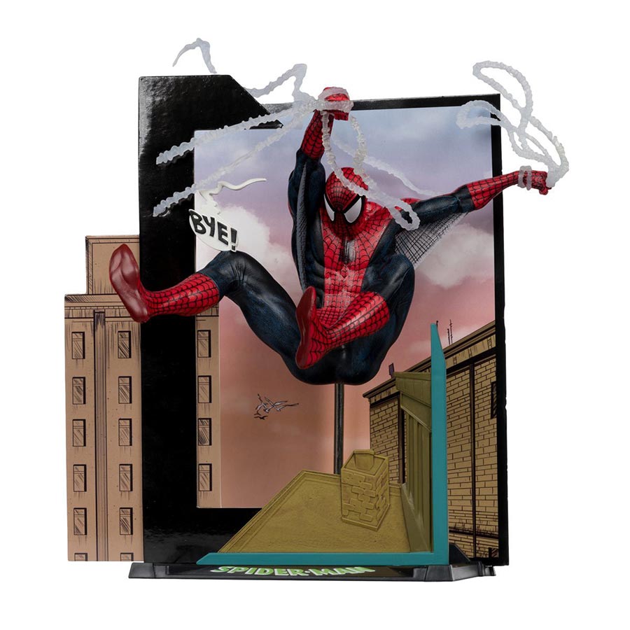McFarlane Marvel Collector Wave 6 Spider-Man #6 Spider-Man With Scene And Comic 1/10 Scale Figurine
