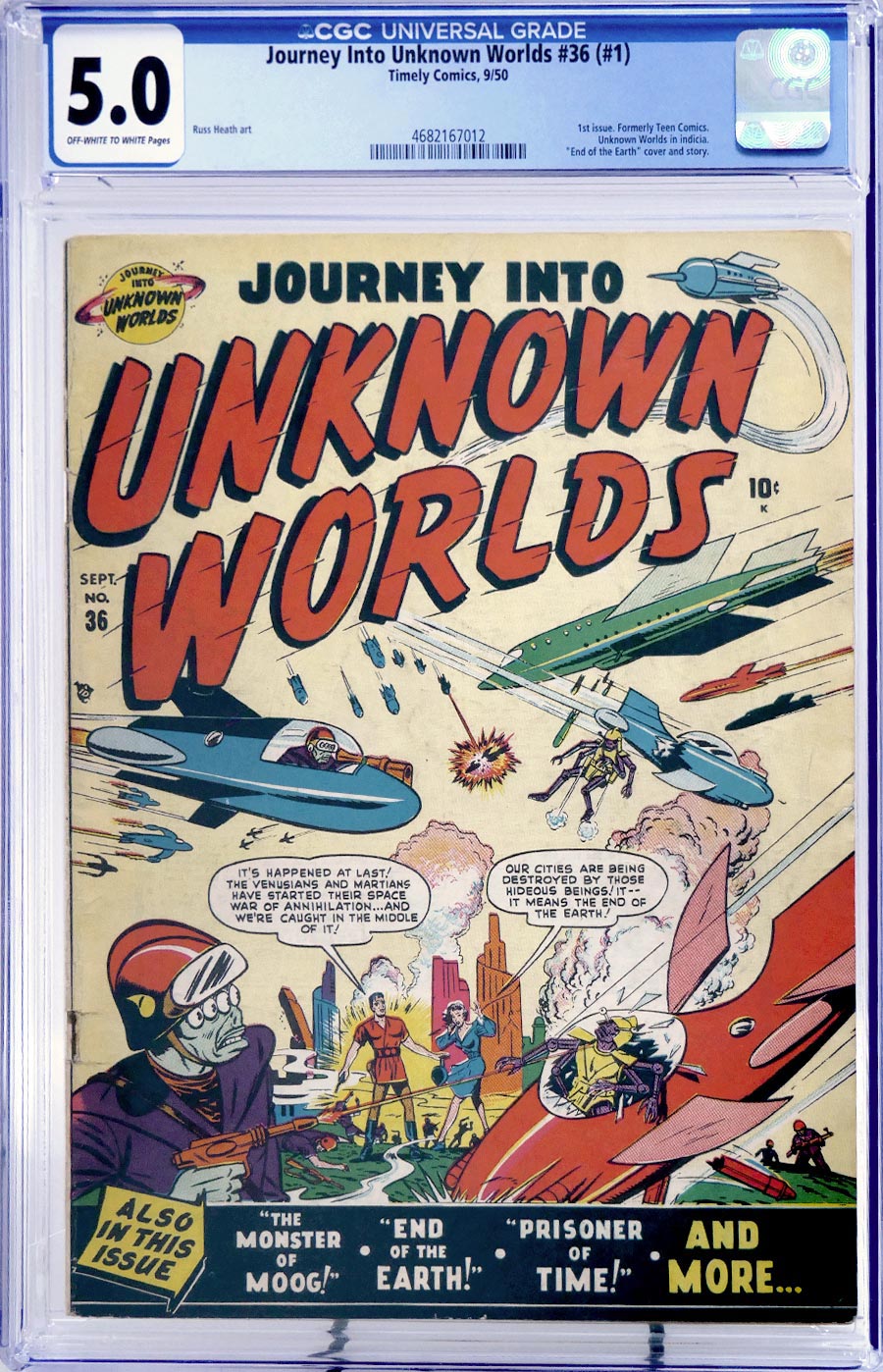 Journey Into Unknown Worlds (Atlas) #36 Cover B CGC 5.0