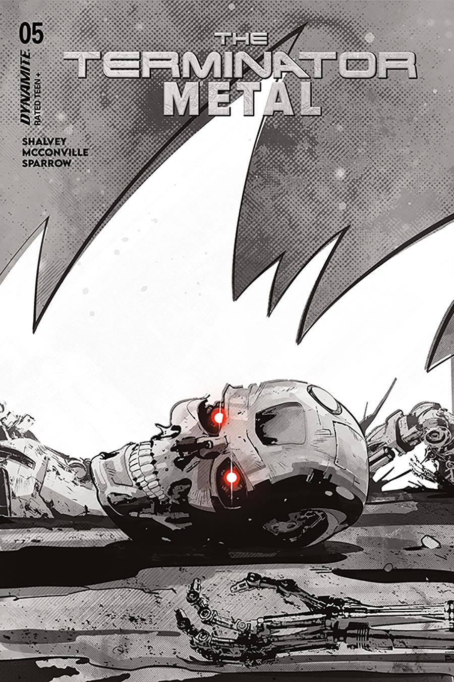 Terminator Metal #5 Cover J Incentive Sebastian Piriz Black & White Cover