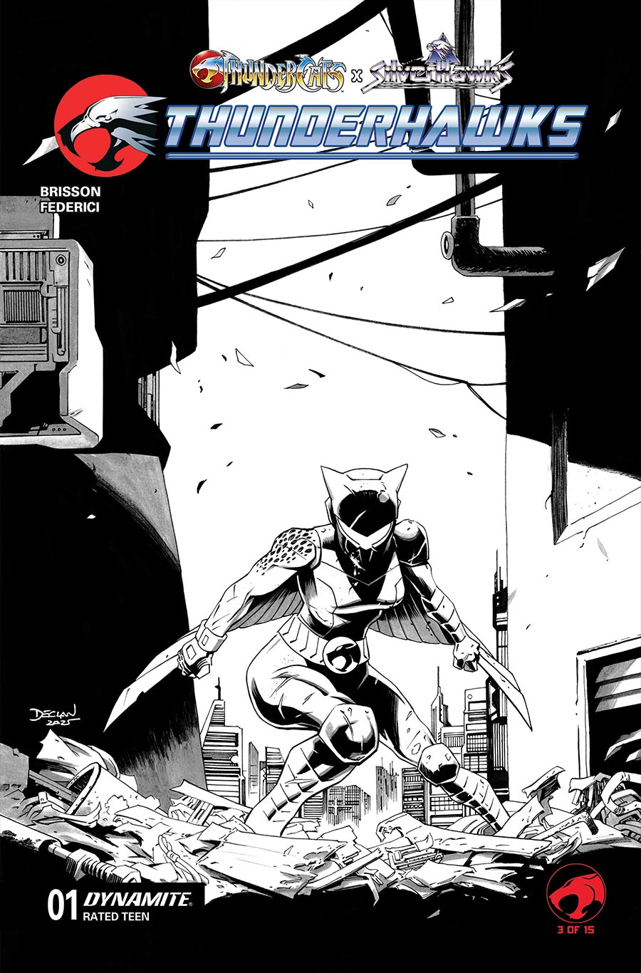 ThunderCats X SilverHawks ThunderHawks #1 Cover I Incentive Declan Shalvey Line Art Cover (ThunderCats X SilverHawks Part 3)