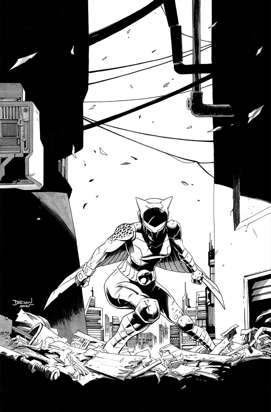 ThunderCats X SilverHawks ThunderHawks #1 Cover L Incentive Declan Shalvey Line Art Virgin Cover (ThunderCats X SilverHawks Part 3)