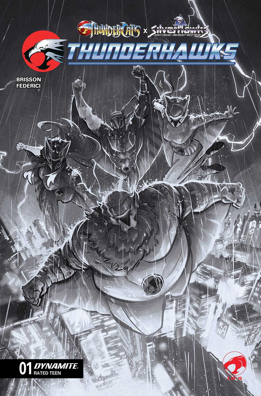 ThunderCats X SilverHawks ThunderHawks #1 Cover N Incentive Alessandro Ranaldi Black & White Cover (ThunderCats X SilverHawks Part 3)