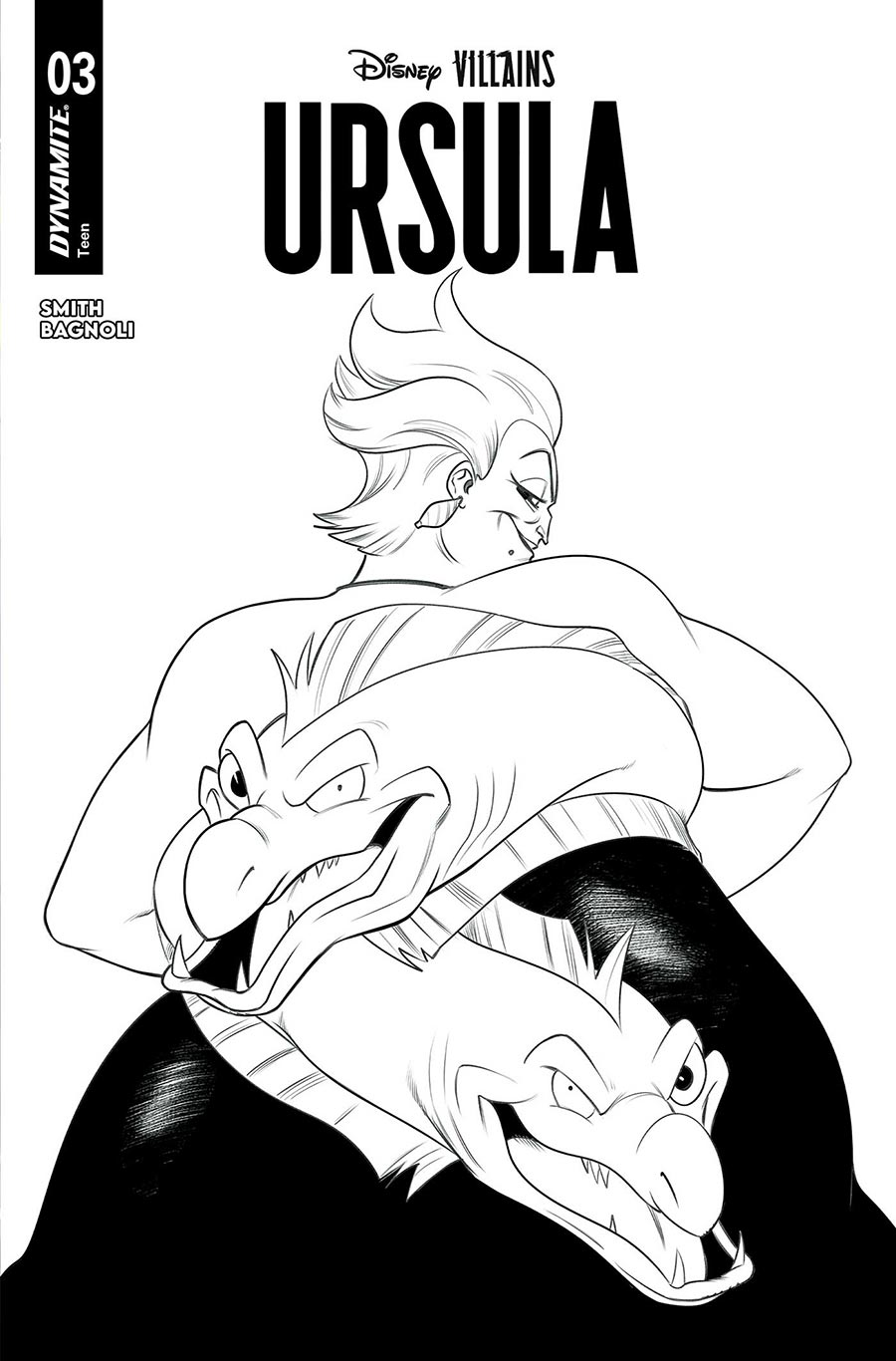 Disney Villains Ursula #3 Cover G Incentive Robert Quinn Line Art Cover