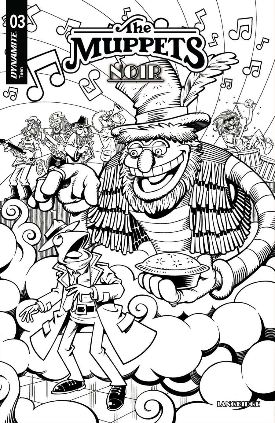 Muppets Noir #3 Cover E Incentive Roger Langridge Line Art Cover