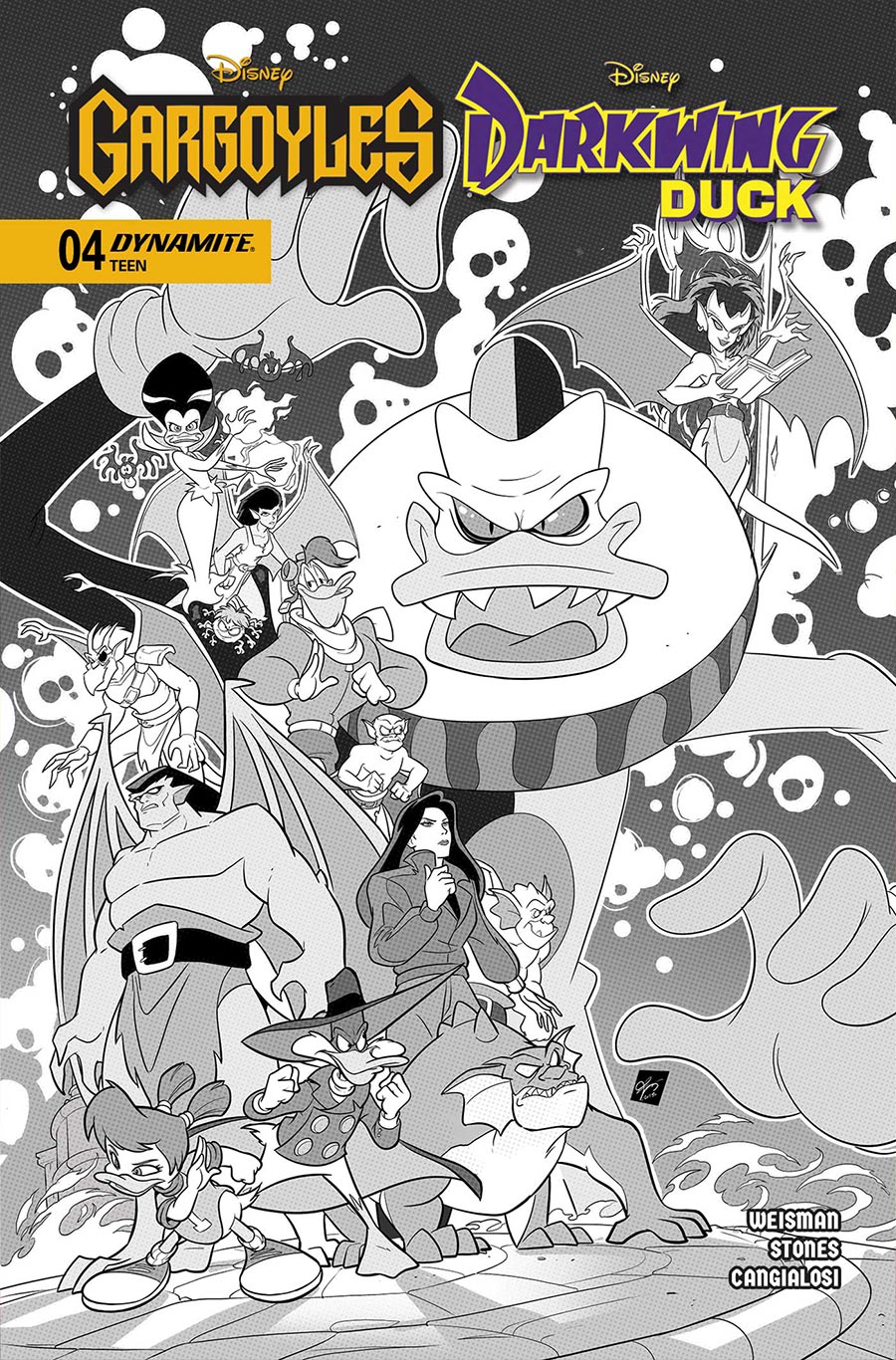 Gargoyles Darkwing Duck #4 Cover E Incentive Ciro Cangialosi Line Art Cover