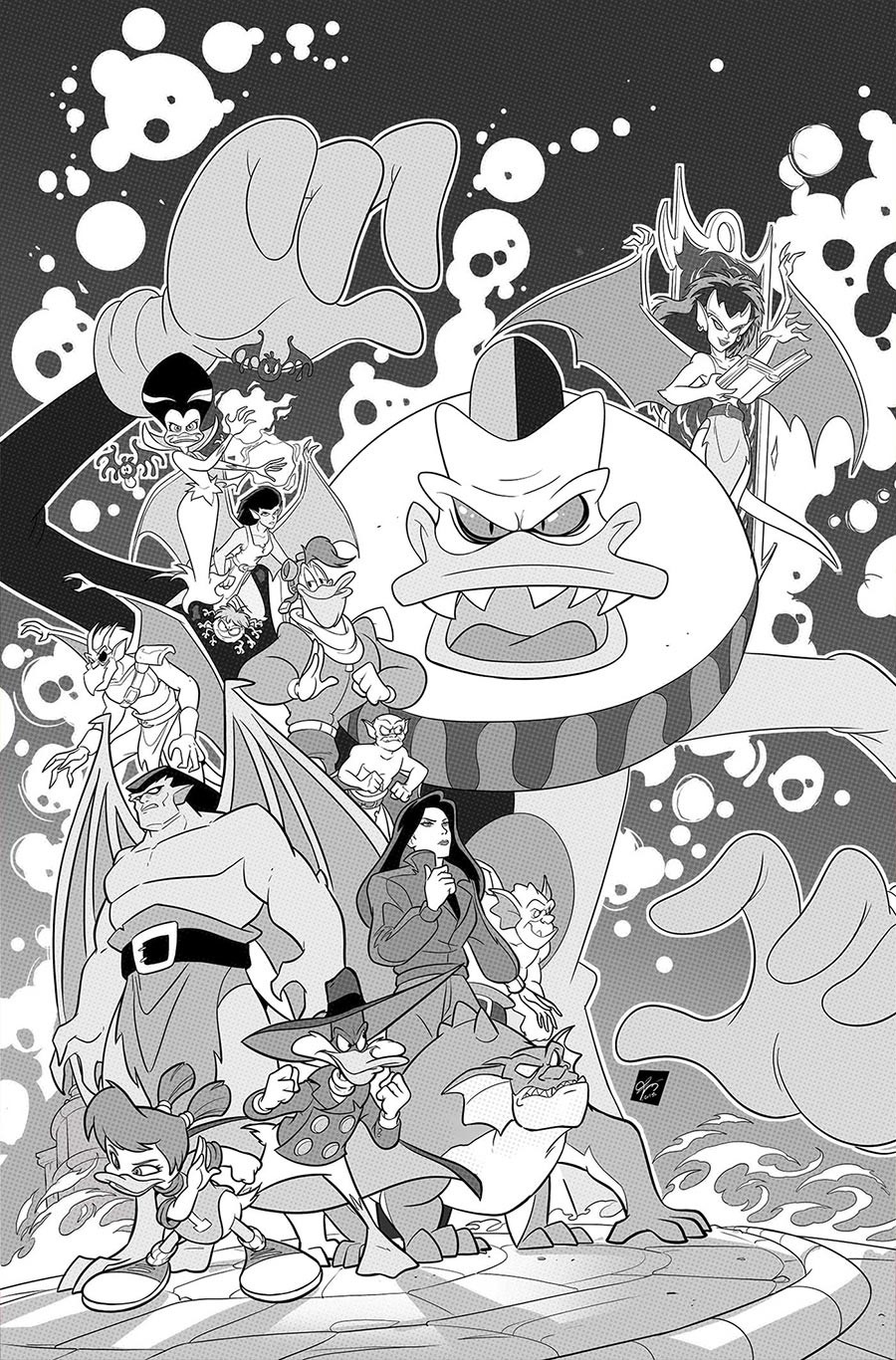 Gargoyles Darkwing Duck #4 Cover I Incentive Ciro Cangialosi Line Art Virgin Cover