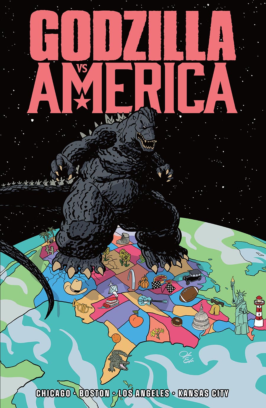 Godzilla vs America Chicago Boston Los Angeles Kansas City TP