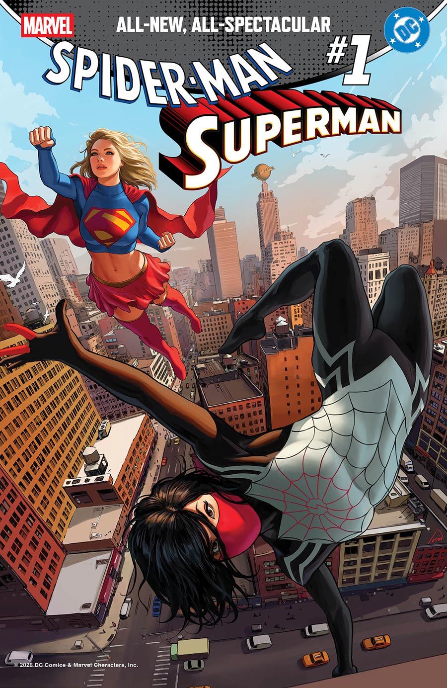 Marvel DC Spider-Man Superman #1 (One Shot) Cover B Variant Ivan Talavera Silk & Supergirl Cover