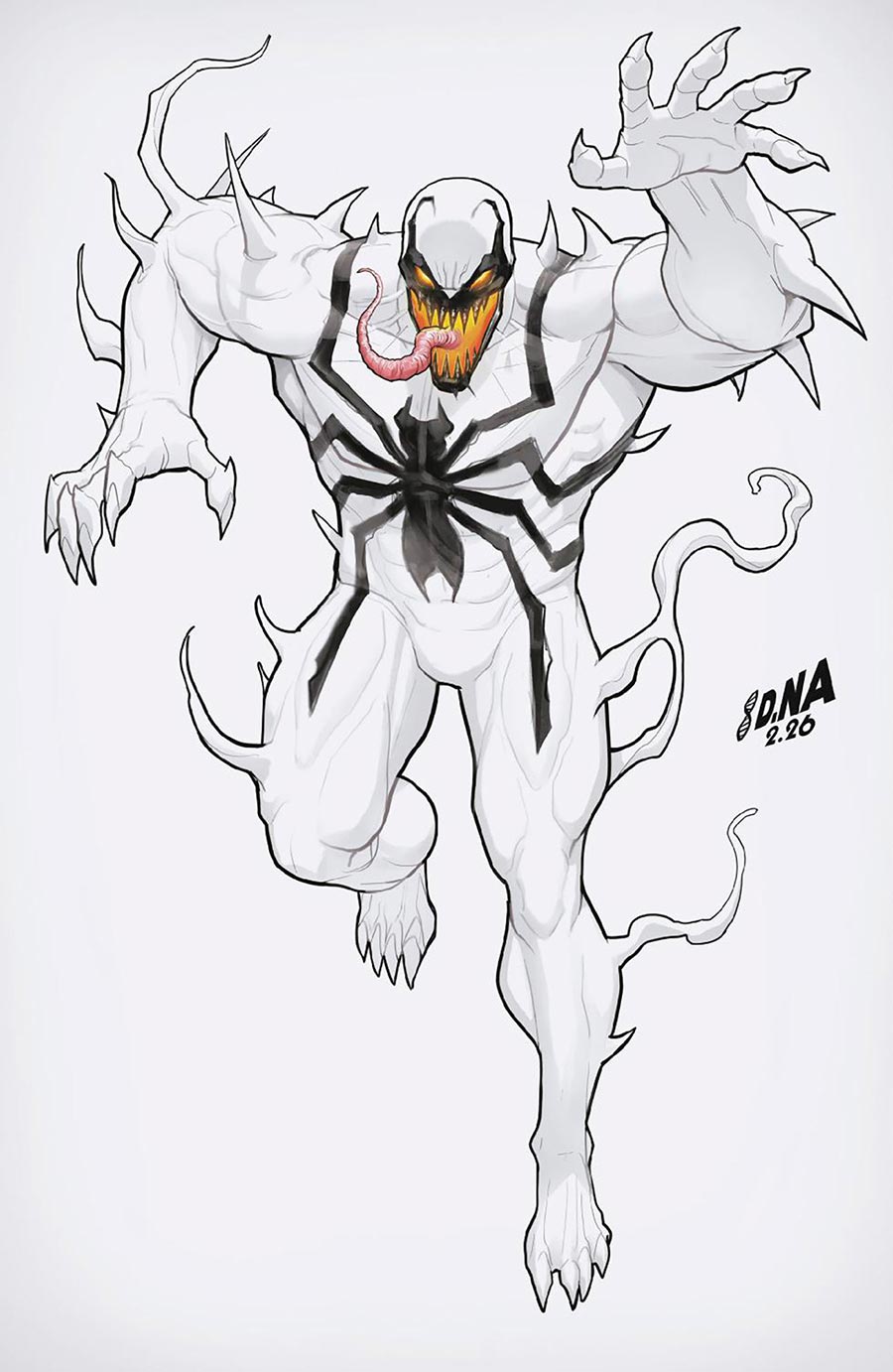 Venom Vol 5 #256 Cover G Incentive David Nakayama Color Block White Virgin Cover (Death Spiral Part 6)