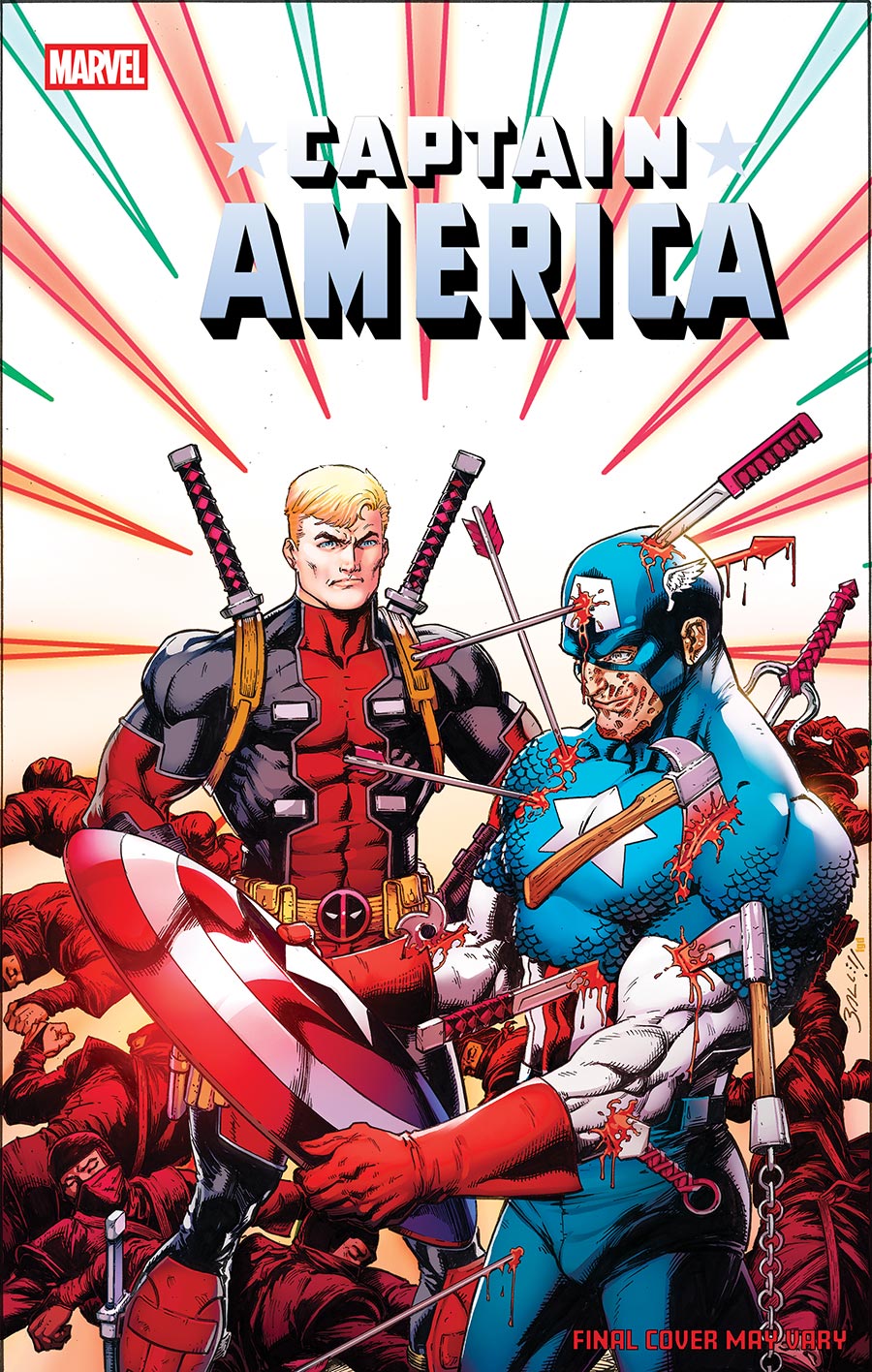 Captain America Vol 11 #9 Cover C Variant Mark Bagley April Pools Day Cover (Armageddon Prelude)