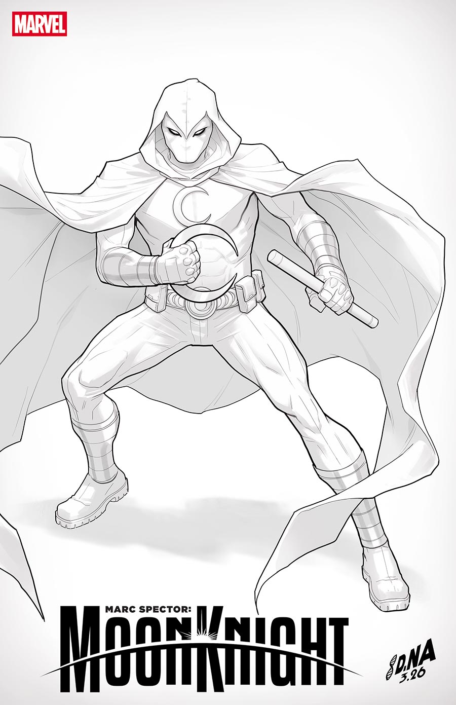 Marc Spector Moon Knight Vol 2 #3 Cover B Variant David Nakayama Color Block White Cover