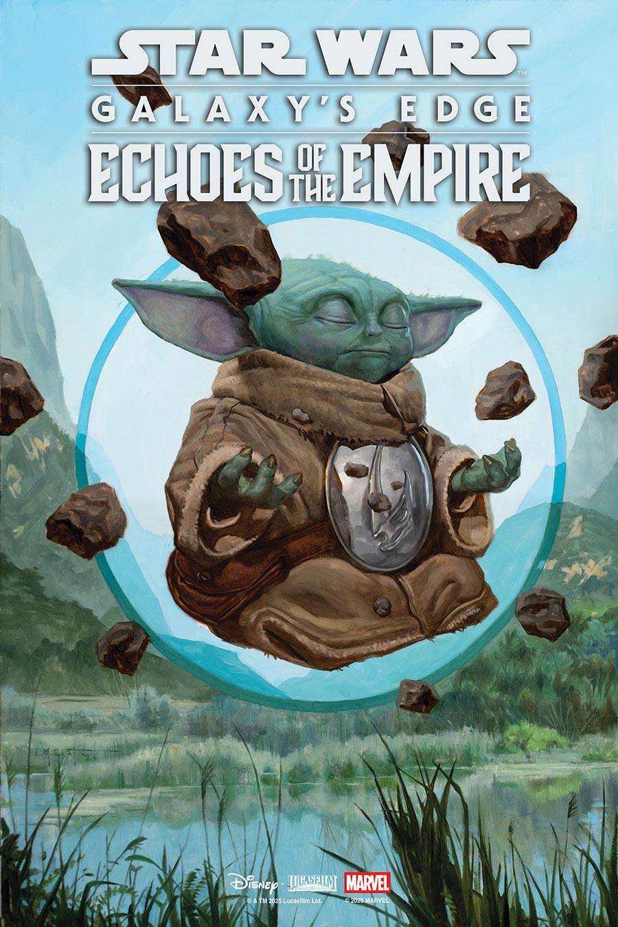Star Wars Galaxys Edge Echoes Of The Empire #1 Cover B Variant EM Gist Mandalorian & Grogu Cover