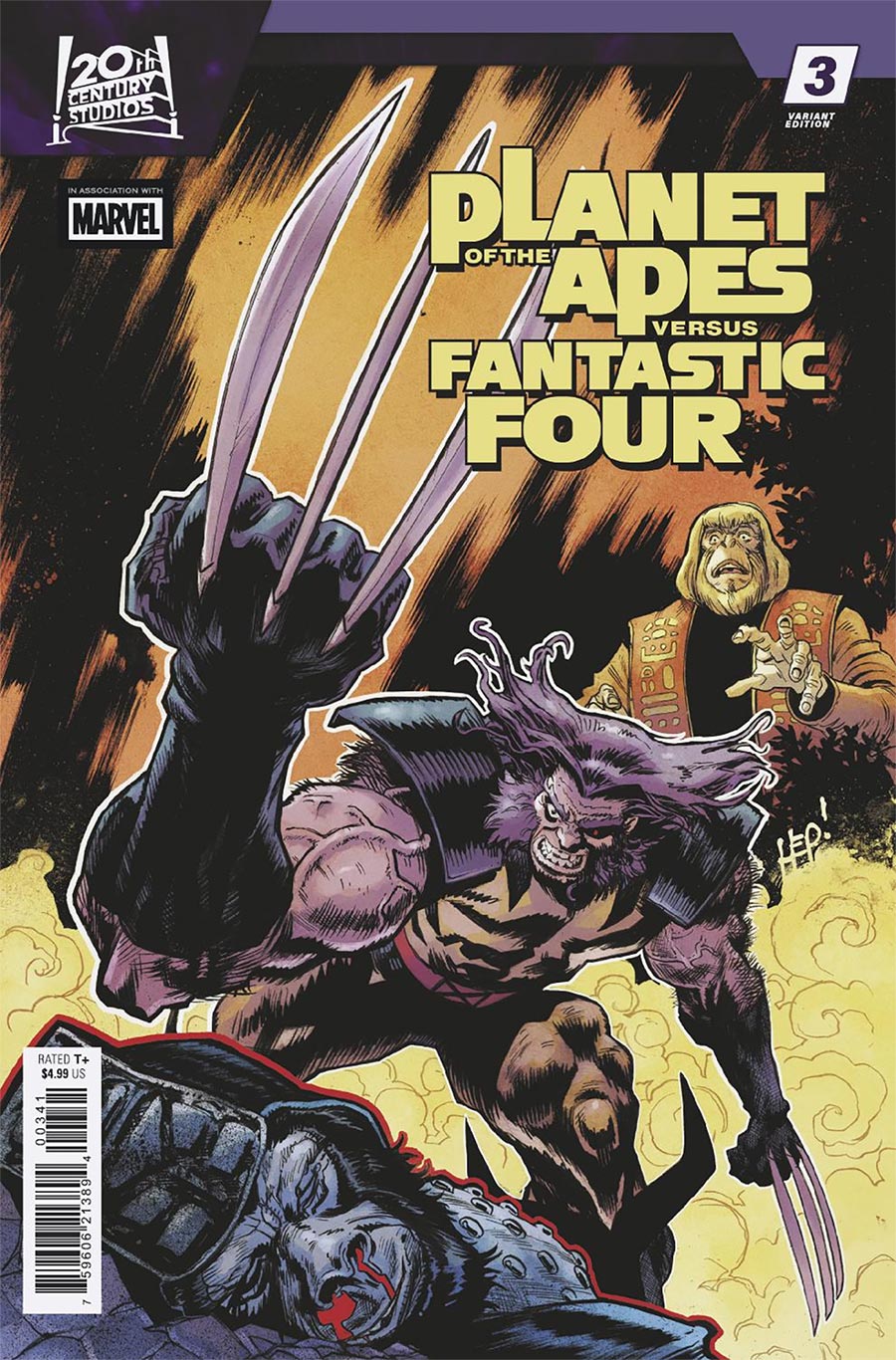 Planet Of The Apes vs Fantastic Four #3 Cover B Variant Scott Hepburn Versus Cover