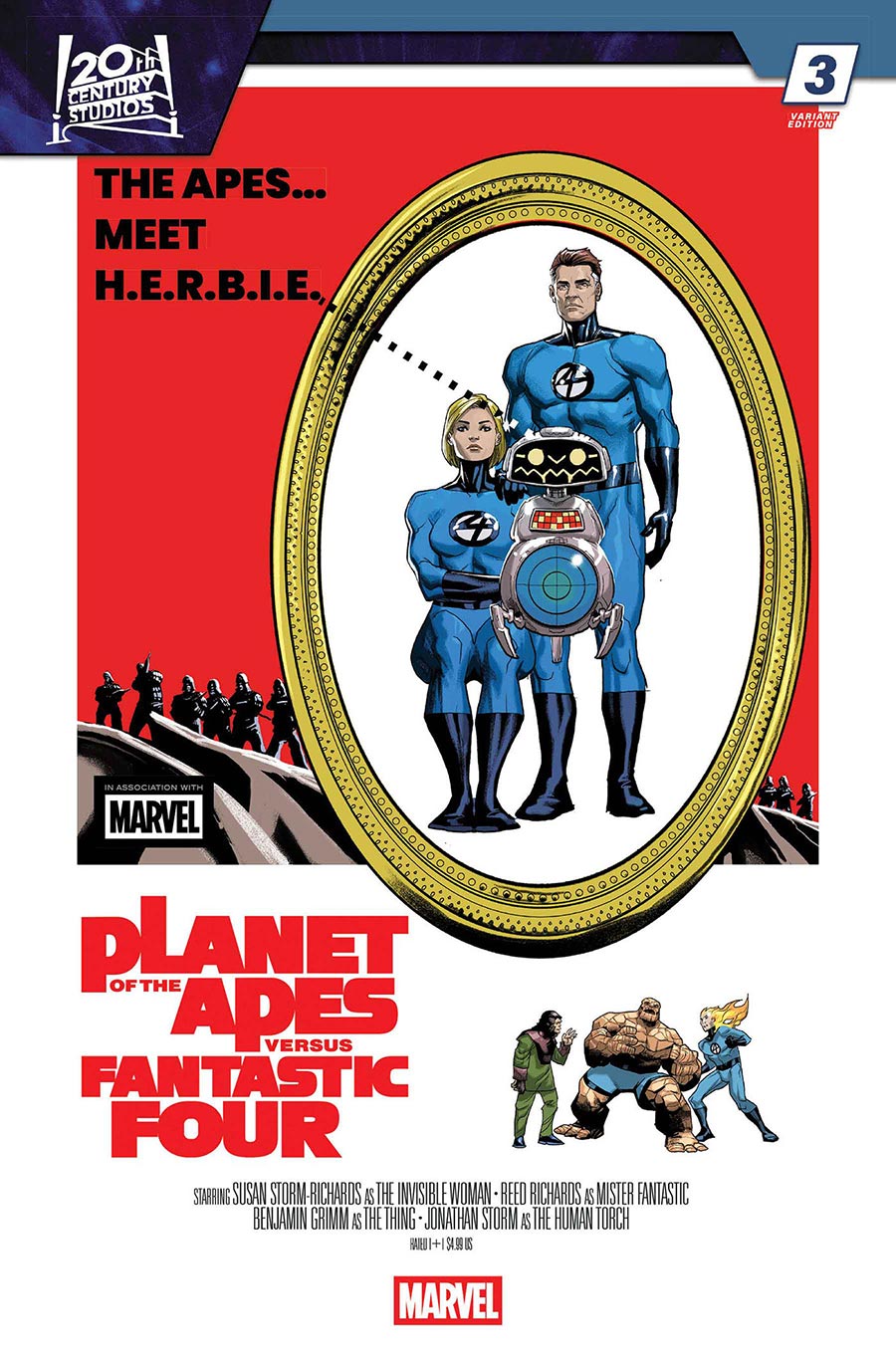 Planet Of The Apes vs Fantastic Four #3 Cover D Variant Pete Woods Movie Homage Cover