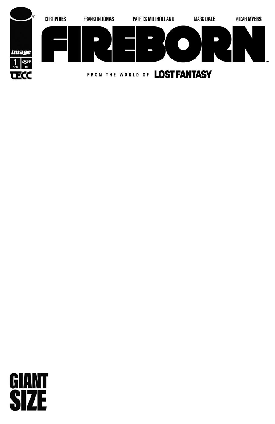 Fireborn #1 Cover E Variant Blank Cover (From The World Of Lost Fantasy)