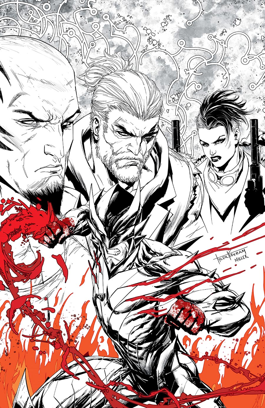 Fireborn #1 Cover L Variant Tyler Kirkham Black & White & Blood Virgin Cover (From The World Of Lost Fantasy)