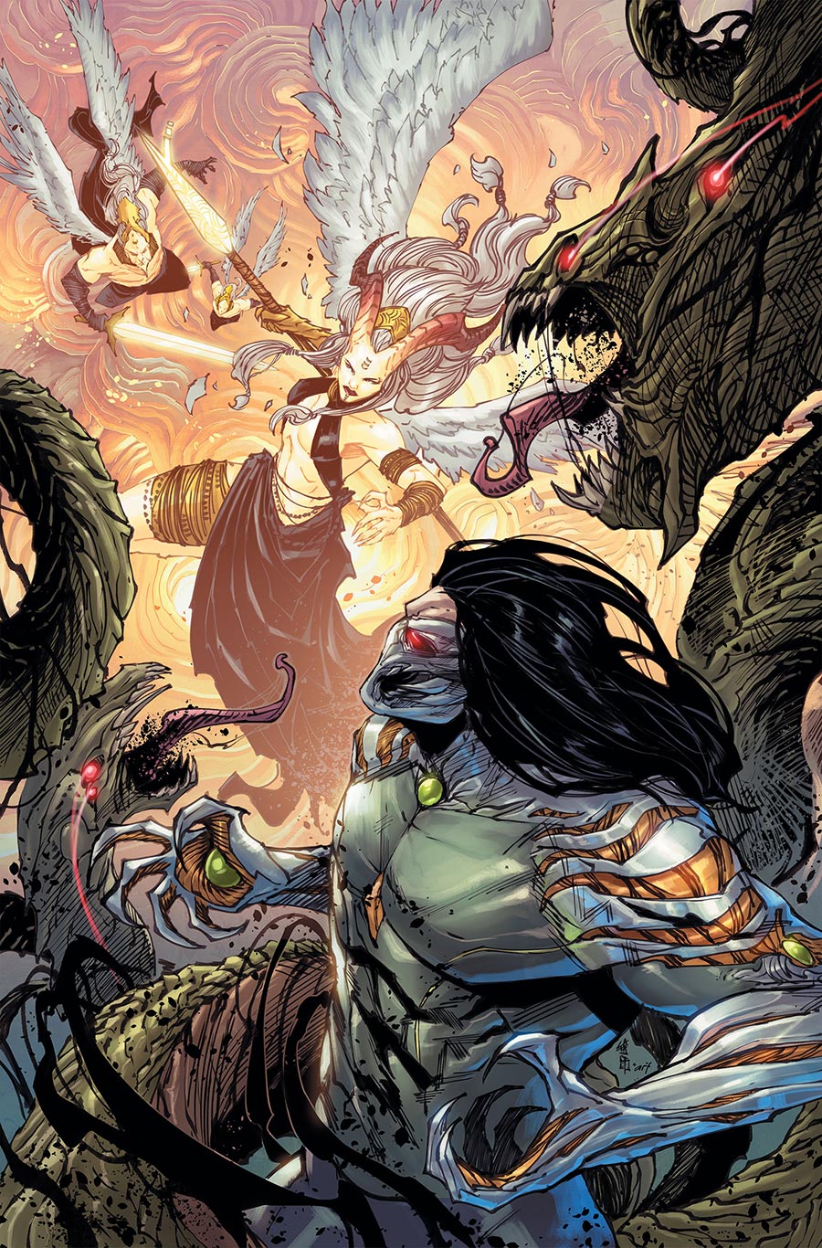 Darkness vs Angelus #1 (One Shot) Cover C Incentive Giuseppe Cafaro & Arif Prianto Virgin Cover