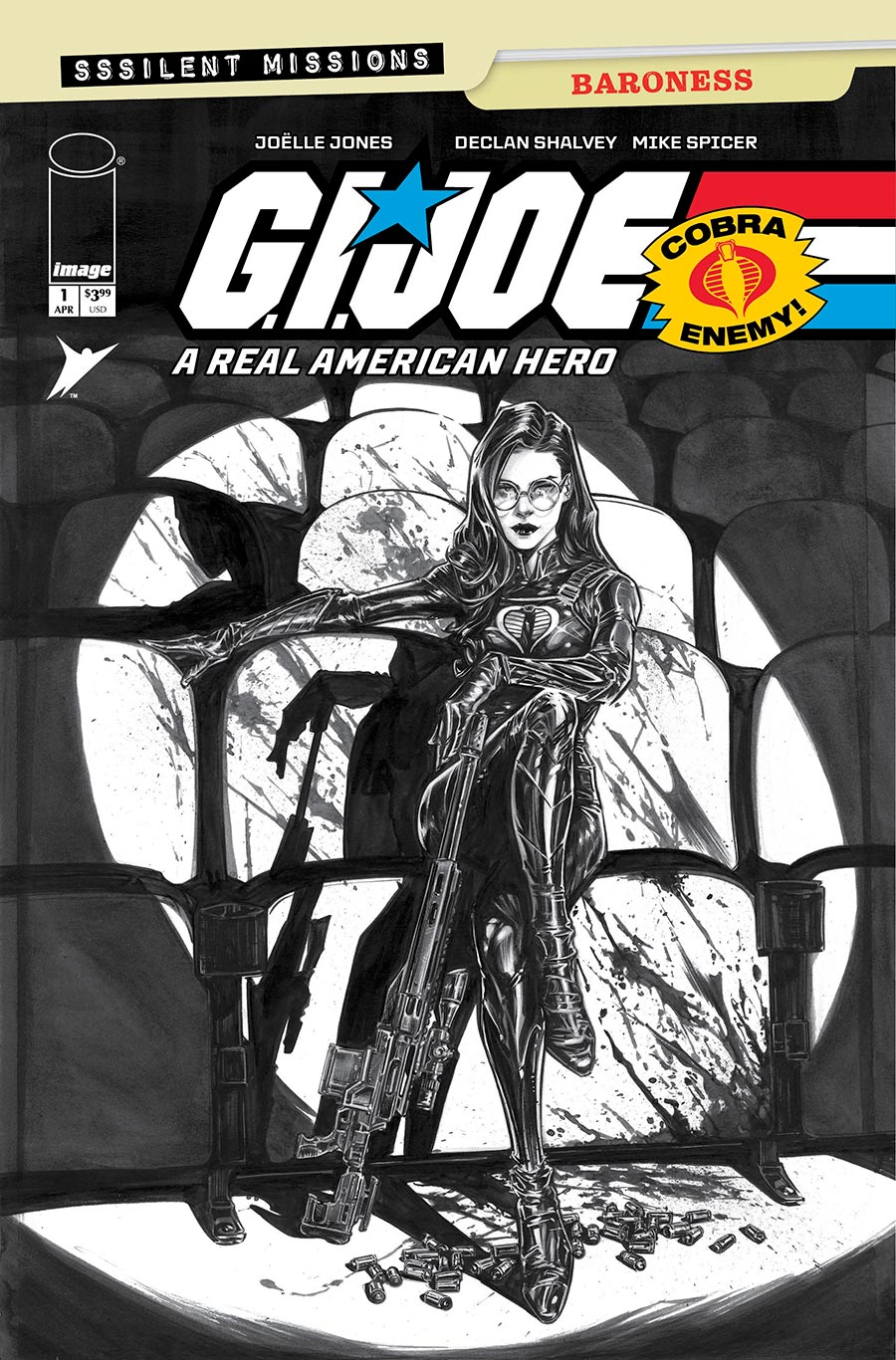 GI Joe A Real American Hero Sssilent Missions Baroness #1 (One Shot) Cover C Incentive Joelle Jones Black & White Cover